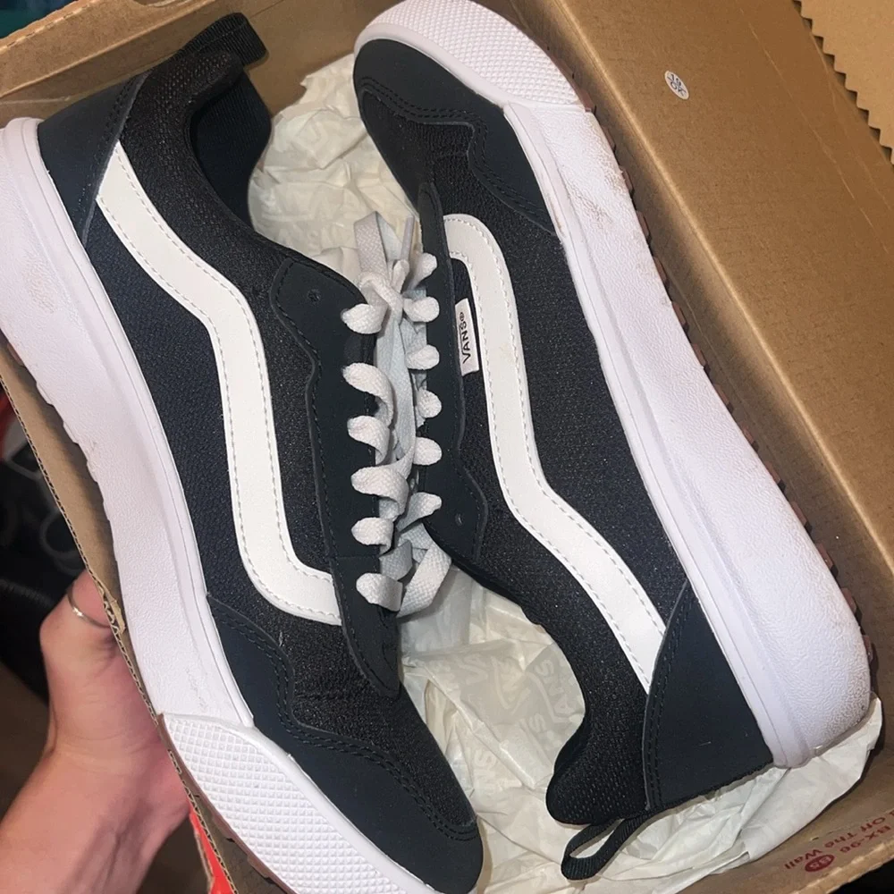 Vans Black and White Athletic Shoes - Picture 1 of 3